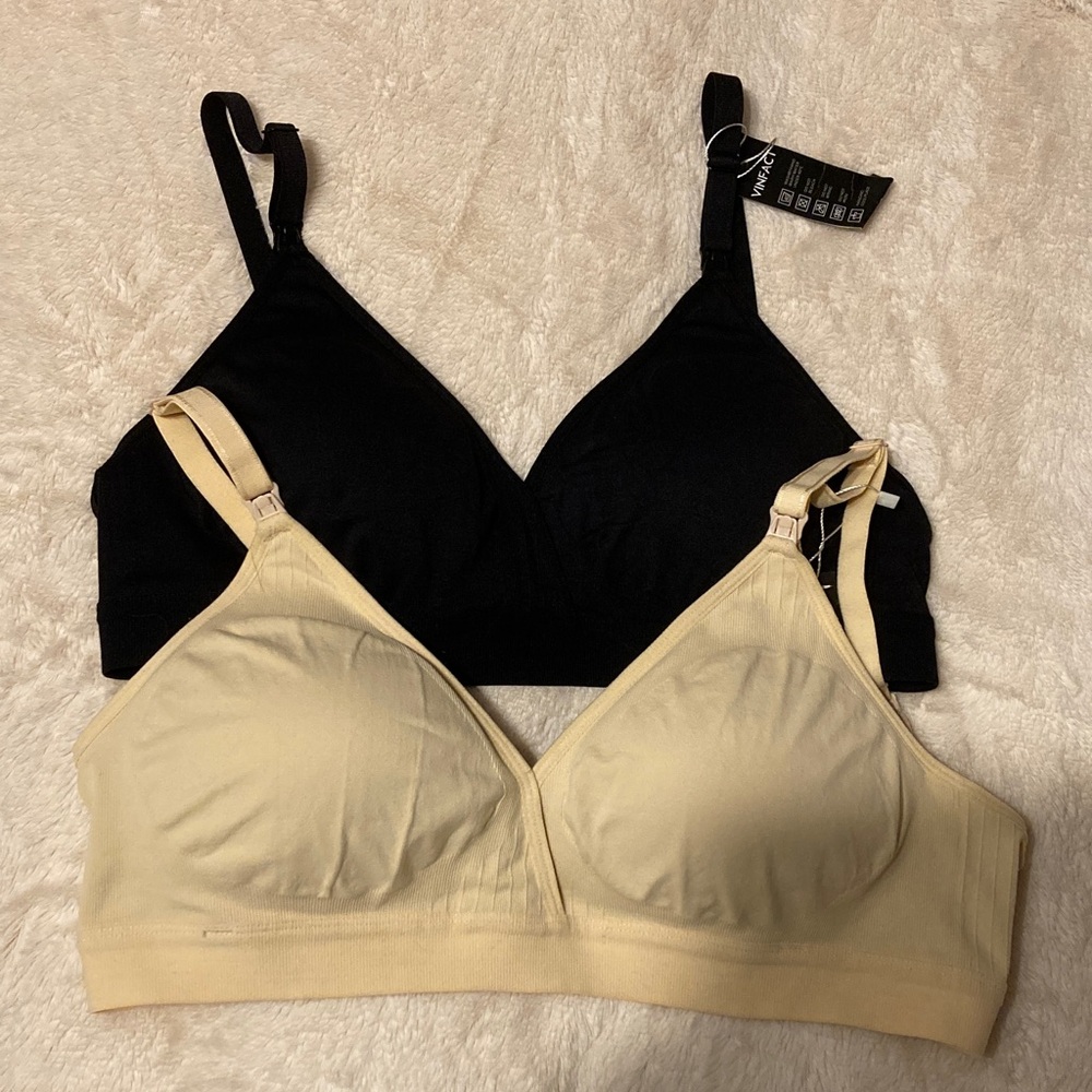 VINFACT Nursing bras Black and nude XXL